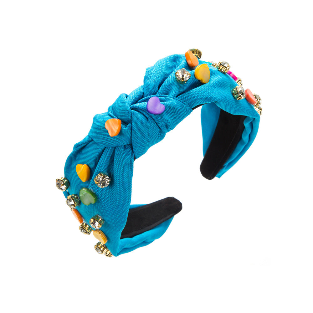 Wholesale Valentine's Day Candy Color Heart Shape Diamond Headband